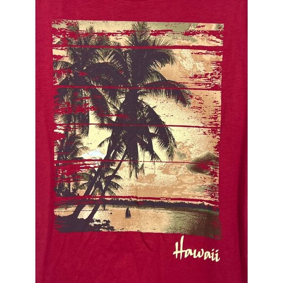 Crazy Shirts Mens Rugby Red Tee Short Pocket Palm Tree Graphic Size Medium M New - Picture 5 of 10